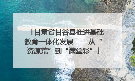 甘肃省甘谷县推进基础教育一体化发展——从“资源荒”到“满堂彩”